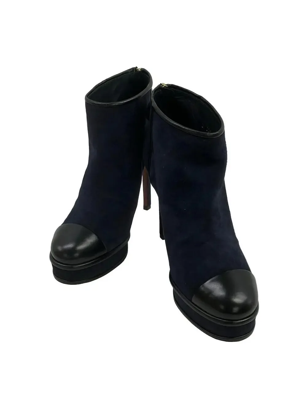 Chanel Dark Navy Black Suede Leather #282320C66B